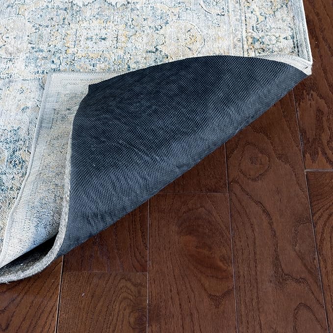 RUGPADUSA - Dual Surface - 3' Round - 3/8" Thick - Felt + Rubber - Enhanced Non-Slip Rug Pad - Adds Comfort and Protection - for Hard Surface Floors