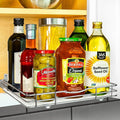 LYNK PROFESSIONAL® Pull Out Spice Rack Organizer for Inside Kitchen Cabinets - 12-1/4 inch Wide - Slide Out Drawer – Chrome Sliding Spice Cabinet Organization Shelf Racks - 1 Tier
