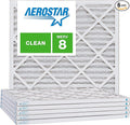 Aerostar 21 1/4x21 1/4x1 MERV 8, Pleated Air Filter, 21 1/4 x 21 1/4 x 1, Box of 6, Made in the USA