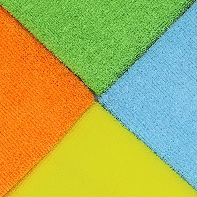 Simple Houseware Microfiber Cleaning Cloth 150 Pack, 12" x 16", 4 Colors