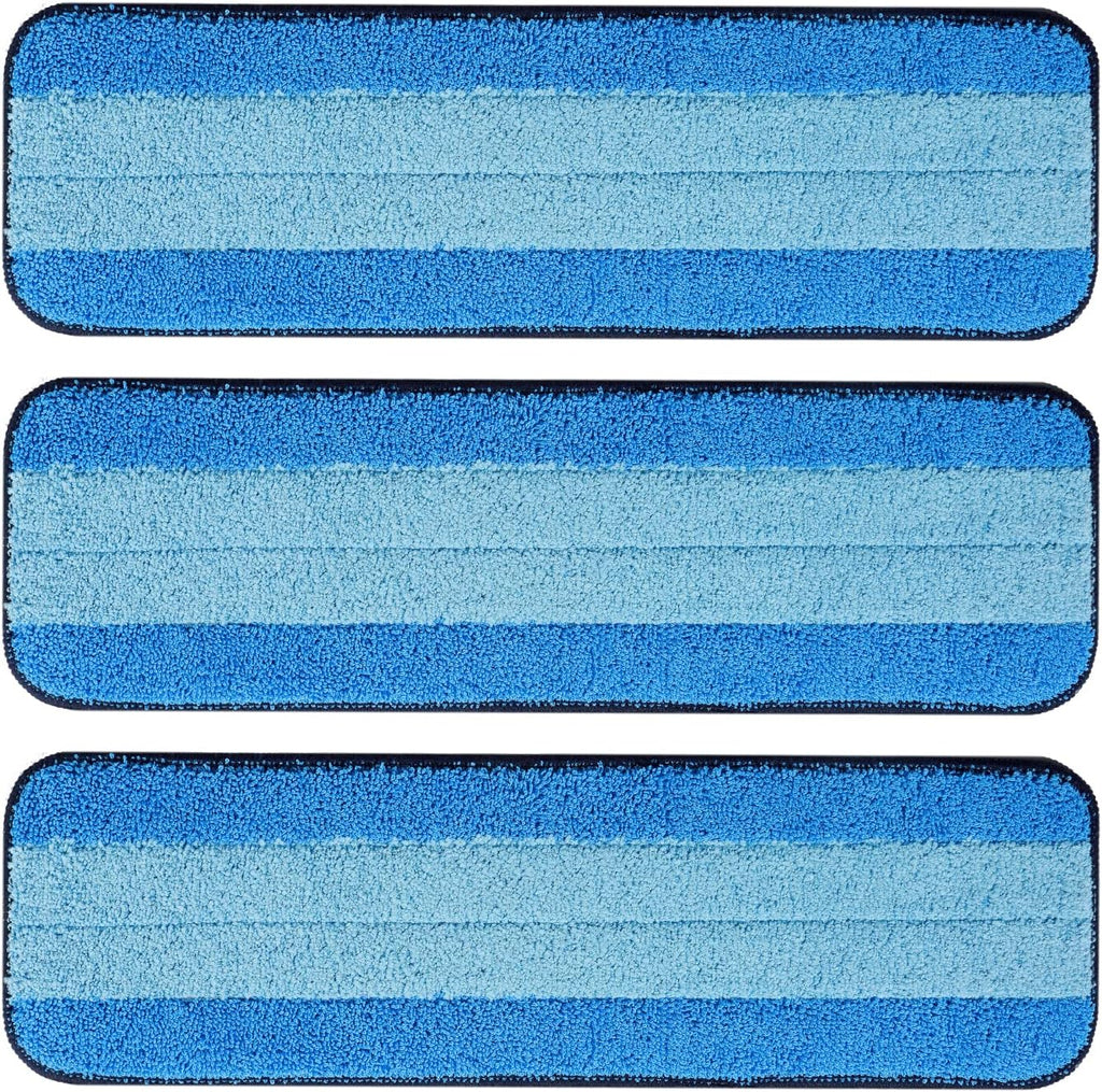 3 Pack Microfiber Cleaning Pads for Bona Mop, Reusable Microfiber Mop Pads for 18 Inch Mop, Hardwood & Hard Surface Floors Replacement Cleaning Mop Pads, Machine Washes