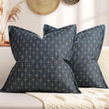 ZWJD Pillow Covers 16x16 Set of 2 Soft Polyester Textured Pillow Covers with Stylish Flange Edge Cozy Farmhouse Throw Pillows for Couch Bed Sofa Living Room
