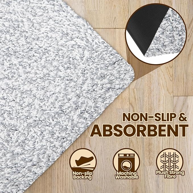 Premium Microfiber Indoor Door Mat – 20"x30" Washable Entry Mat, Non-Slip, Waterproof Backing, Super Absorbent, Low Profile Entryway Doormat for Indoor Entrance