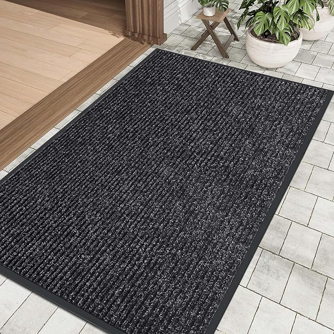 Front Door Mat Indoor Outdoor Entrance, 48" x 96" Dirt Resistant and Absorbent Door Mat, TPR Backing Non-Slip Doormats, Easy to Clean, Low Profile Welcome Floor Mat for Outside Entry