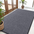 OLANLY Front Door Mat Indoor Outdoor Entrance, Waterproof Heavy Duty Doormat, Fade Resistant, Low Profile, Easy Clean Patio Porch Welcome Floor Mats for Entry, 59x35, Grey