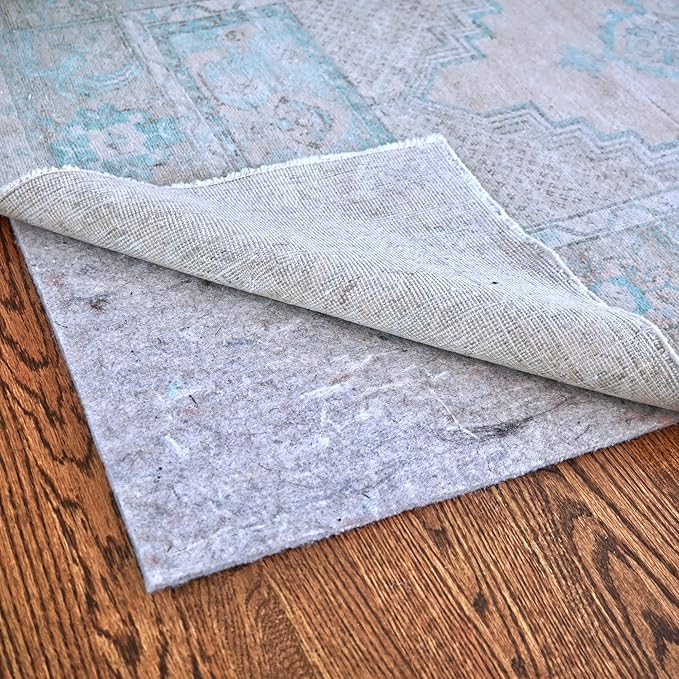 RUGPADUSA - Dual Surface - 9' Round - 1/8" Thick - Felt + Rubber - Non-Slip Backing Rug Pad - Adds Low-Profile Comfort and Protection