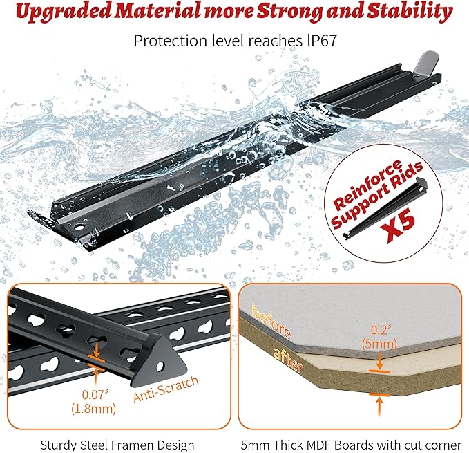 72"H Storage Shelves Heavy Duty, 2000LBS Garage Shelving, 5 Tier Metal Shelving Unit Adjustable Garage Shelves Utility Rack Shelf for Storage Warehouse Pantry Closet,35.6" W × 16" D × 72" H, Black