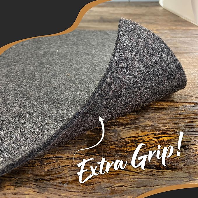 Nevlers Felt Rug Pad 9x12 | 1/4" Rug Runner Liner | Anti Skid Rug Gripper for Hardwood Floors Tile Slate & Stone | Felt TPO Under Rug Non Slip Pad | Sustainable Rug Pad Non Slip Grippers