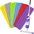 HOMTOYOU Reusable Mop Pads for Swiffer PowerMop: 6 Pack Microfiber Pad Refills for Multi-Surface Floor Cleaning - Machine Washable Replacement Sweeping Cloths for 13 ''-15 '' Spray Mop Colorful