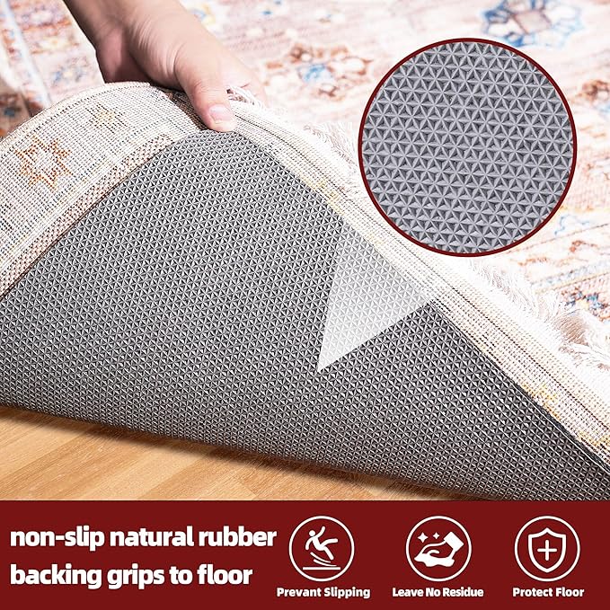 BAGAIL Felt and Natural Rubber Backing Rug Pads 1/8” Thick, 3 x 5 Ft Non Slip Rug Gripper Keep Rugs in Place, Under Area Rug Protective Cushioned Pads, Carpet Runners, Hardwood Floors Protection