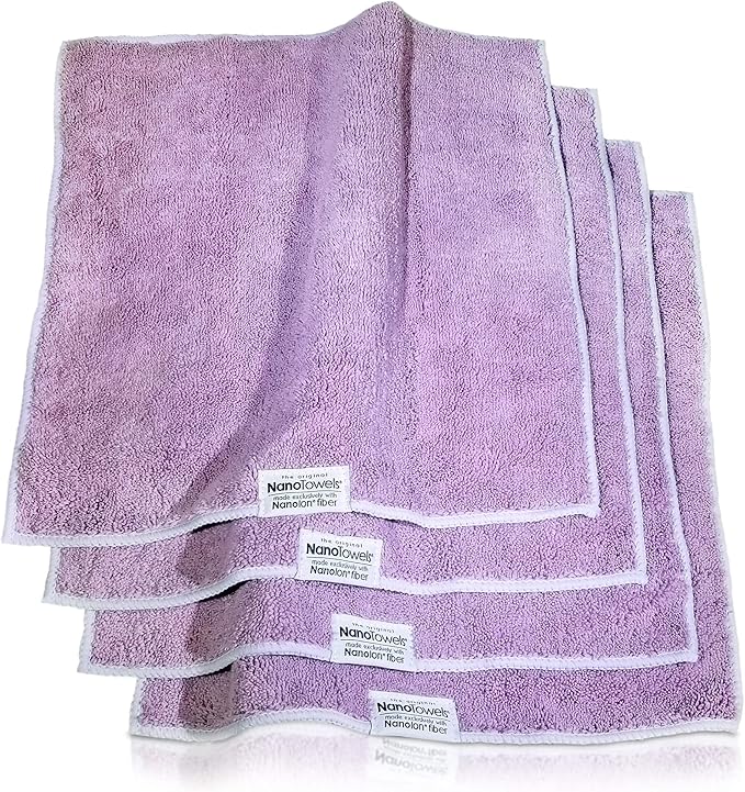 The Amazing Eco Cloth That Cleans Virtually Any Surface with Only Water. No More Paper Towels Or Toxic Chemicals. 4-Pack (14x14, Lavender)