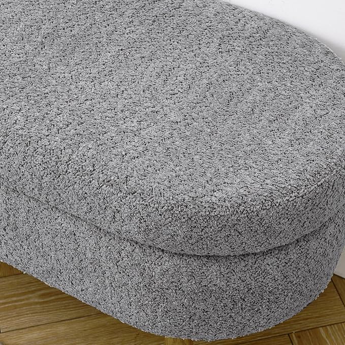 Furnimart 43.5" Queen Size Storage Ottoman Bench, Flip Top End of Bed Storage Bench, Upholstered Blanket Bench for Bedroom, Entryway, Living Room, Tufted Looped Pile Yarn Fabric (Grey)
