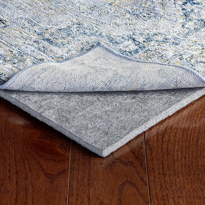 RUGPADUSA - Dual Surface - 10'x14' - 1/2" Thick - Felt + Rubber - Non-Slip Backing Rug Pad - Adds Comfort and Protection - for Hard Surface Floors