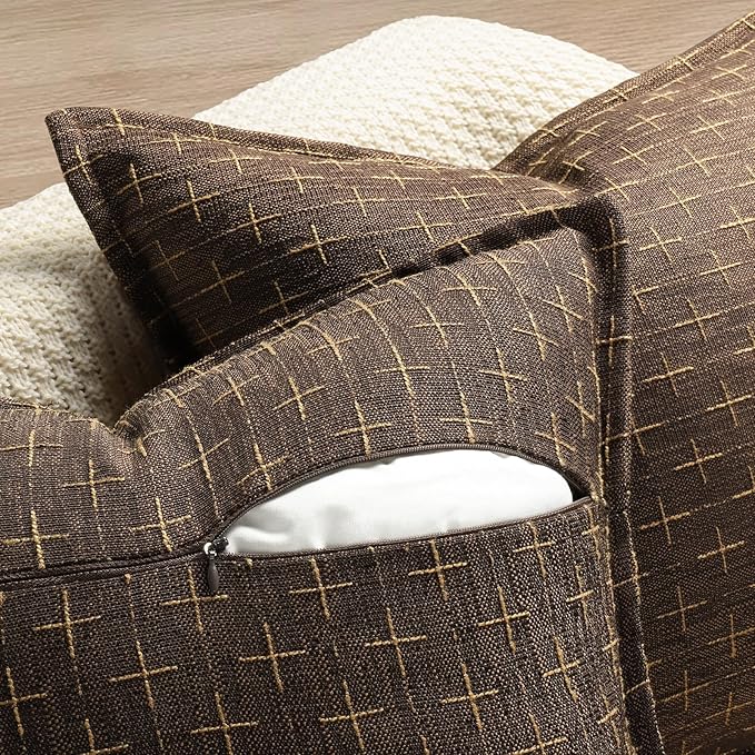 ZWJD Pillow Covers 22x22 Set of 2 Soft Polyester Textured Pillow Covers with Stylish Flange Edge Cozy Farmhouse Throw Pillows for Couch Bed Sofa Living Room