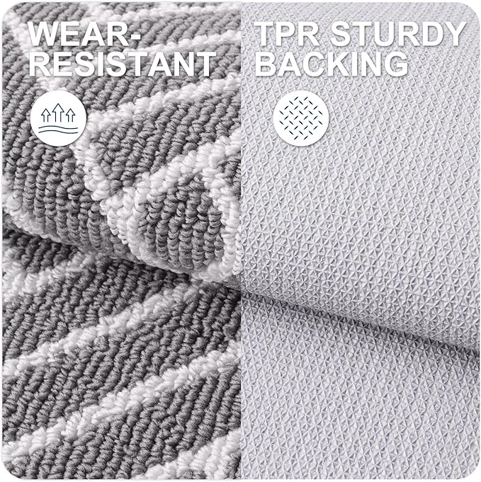 OLANLY Large Indoor Door Mat, 71x47 Inch, Dirt Resistant and Absorbent, Non-Slip Rubber Backing Floor Mats, Easy Clean Low-Profile Doormat for Entryway, Front Door, and Inside Entrance, Grey