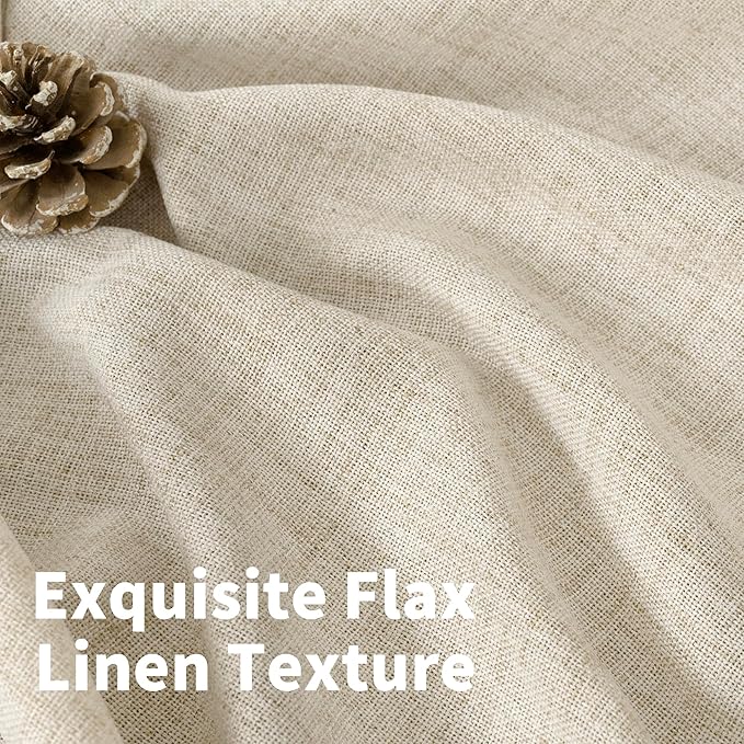 YoungsTex Linen Curtains 72 Inch Length for Living Room - Light Filtering Window Drapes with Back Tab Rod Pocket for Bedroom Office Dining Country Privacy, 42 X 72 Inch, 2 Panels