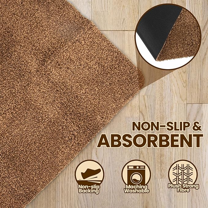 Premium Microfiber Indoor Door Mat – 36"x72" Washable Entry Mat, Non-Slip, Waterproof Backing, Super Absorbent, Low Profile Entryway Doormat for Indoor Entrance
