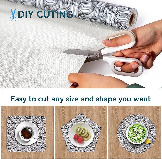 2 Rolls 12 x 120 Inch Shelf Liner for Kitchen Cabinets Non Adhesive Kitchen Drawer Liner, Waterproof Shelf Liner Durable Anti-Slip for Kitchen Cabinets Shelf Liner