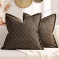 ZWJD Pillow Covers 22x22 Set of 2 Soft Polyester Textured Pillow Covers with Stylish Flange Edge Cozy Farmhouse Throw Pillows for Couch Bed Sofa Living Room