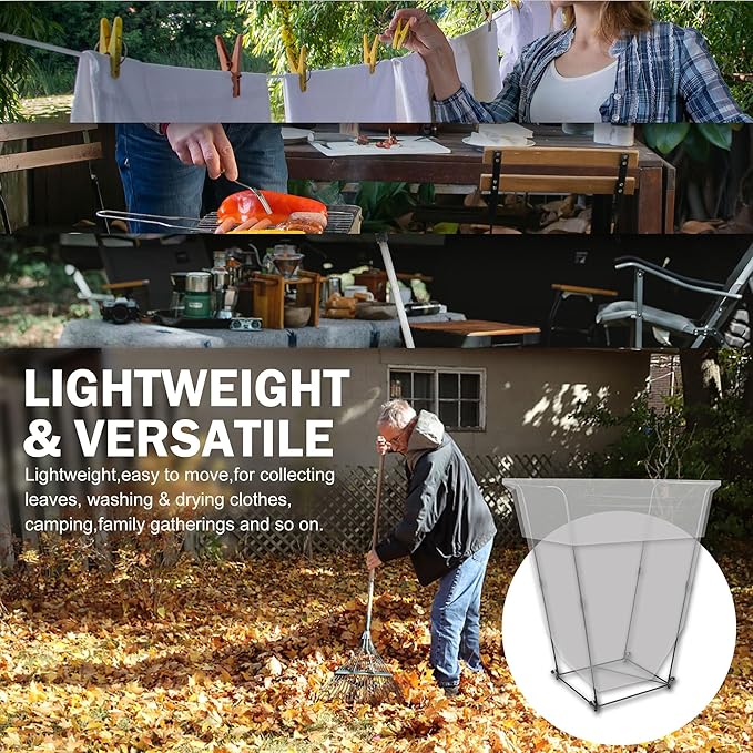 Metal Trash Bag Holder - Garbage Bag Holder Frame Holds 30-45 Gallon Bags-Multi-Use Outdoor Leaf Bag Stand for Yard Camping Garden Lawn Party Supplies (1 Pcs)