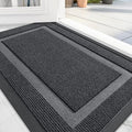 OLANLY Front Door Mat Indoor Outdoor Entrance, Waterproof All-Season, All-Weather Doormat, Sturdy Natural Rubber, Fade Resistant, Low Profile, Easy Clean Patio Porch Entryway Mat, 36x24, Grey