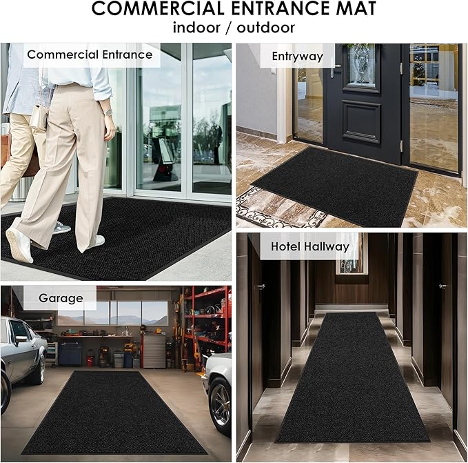 2′ x 51′ Front Door Mat Indoor Outdoor Entrance, Commercial Floor Mat Heavy Duty Dirt Trapper Entryway Doormat, Custom Size Non Slip Rubber Backing Welcome mat, Door Mat for High Traffic Area