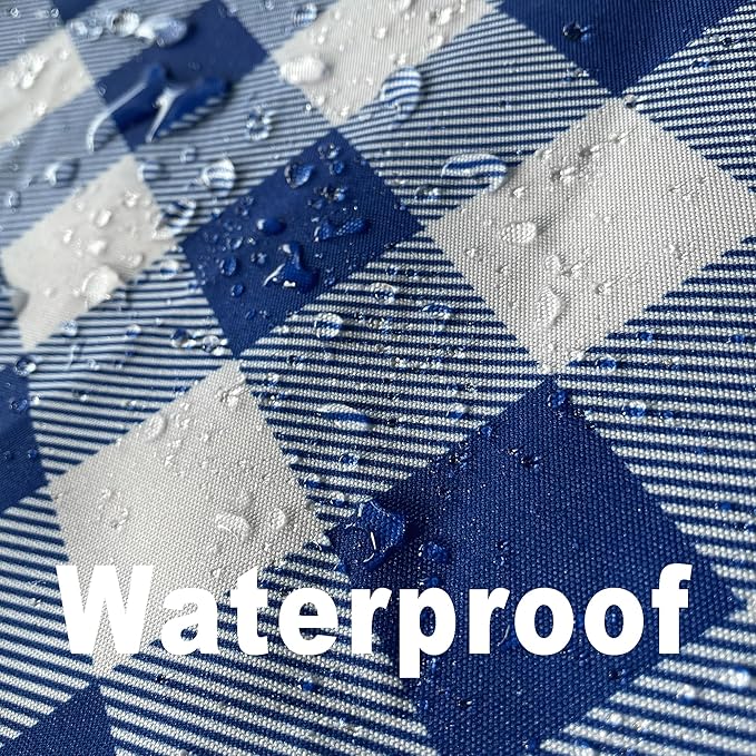 Waterproof Plaid Tablecloth Fabric - Round 90 Inch Classic Gingham Checker Table Cloth for Indoor/Outdoor Use - Buffalo Table Cover for Picnics, BBQs, and Parties