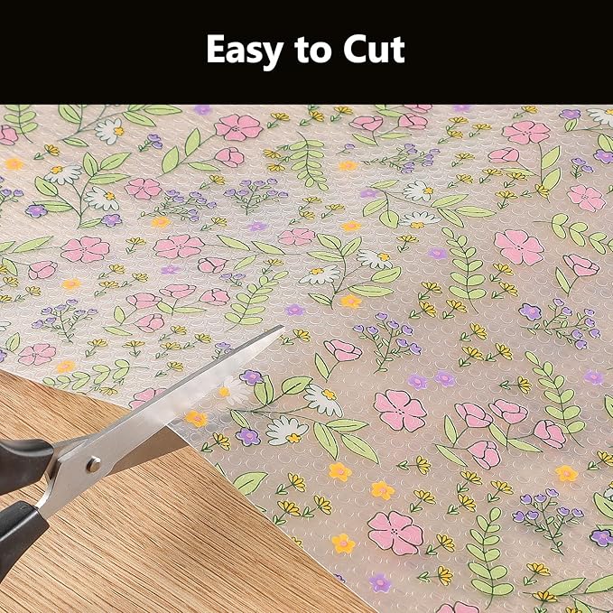 INNOLITES Non-Slip Shelf Liner – Cabinet & Drawer Liner Non-Adhesive – Waterproof Oil-Proof – Durable EVA with Floral for Kitchen Cabinets Refrigerator – BPA-Free, Easy to Cut 17.7" x 197"