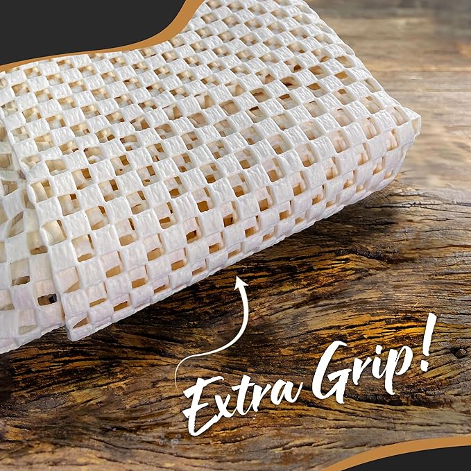Nevlers 12'x15' Anti Skid Rug Gripper for Hardwood Floors & Other Surfaces | White PVC Foam Non Slip Rug Pad | Open Weave Anti Slip Rug Grips | Non Slip Rug Grippers & Rug Stoppers to Prevent Sliding