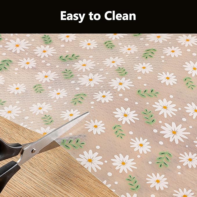 INNOLITES Shelf Liner – Cabinet & Drawer Liner Non-Adhesive – Waterproof Oil-Proof – Durable EVA with Floral for Kitchen Cabinets Refrigerator – BPA-Free, Easy to Cut 11.8" x 236"