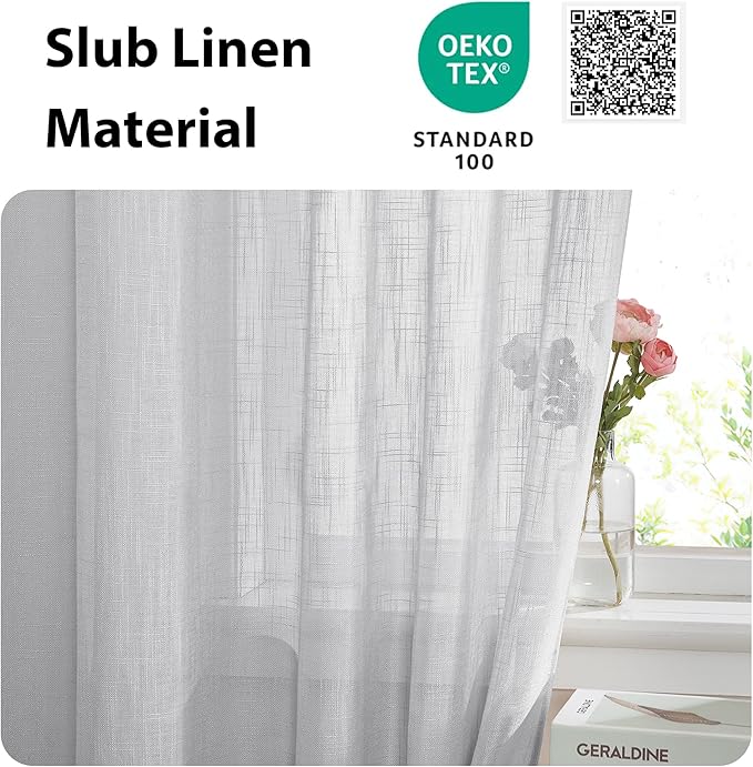 NICETOWN SidelightCurtains 72 Inches Long for Door Windows Linen Privacy Protect Light Filtering French Door Side Curtain Panels Bonus Adjustable Tie Back, 12x72 Inch Length, 1 Panel, Dark Grey
