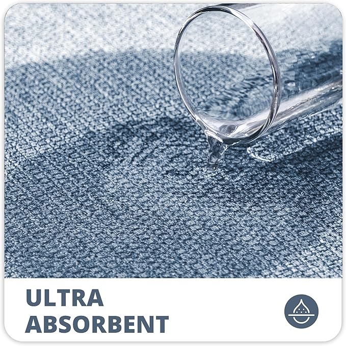 Bath Mat,Ultra Thin Bathroom Runner Rugs,Large Bath Mats for Bathroom,Quick Dry,Non-Slip,Machine Washable,Low Pile,Bath Rug,Shower Outside,Sink,Home Decor Accessories.Blue,1'9"x3'11"（21x47inch）