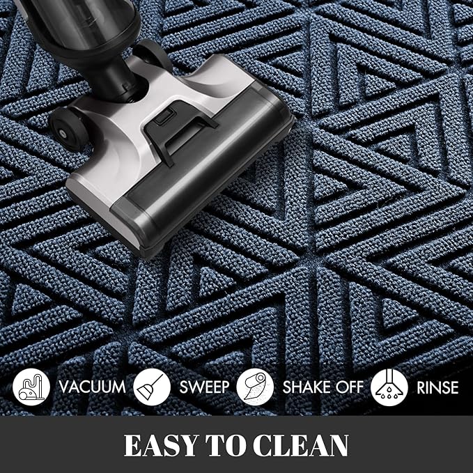 Yimobra Large Door Mat 36x24, All-Weather Waterproof Non-Slip Welcome Matt Outdoor, Heavy Duty Non Slip Doormat for Entryway for Patio and Garage Indoor, Easy Clean, Blue