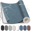 Fabric Repair Patch, Fabric Large Repair Tape, Self-Adhesive Patches for Furniture, Sofa, Car Interior, Shoes, Hand Bag, Clothing (Blue Grey, 3.5X79 Inch)