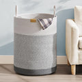 Laundry Hamper 75L,Large Laundry Basket for Clothes,Decorative Storage Basket for Blankets,Cotton Rope Woven basket for bedroom,Grey White