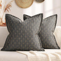 ZWJD Pillow Covers 22x22 Set of 2 Soft Polyester Textured Pillow Covers with Stylish Flange Edge Cozy Farmhouse Throw Pillows for Couch Bed Sofa Living Room