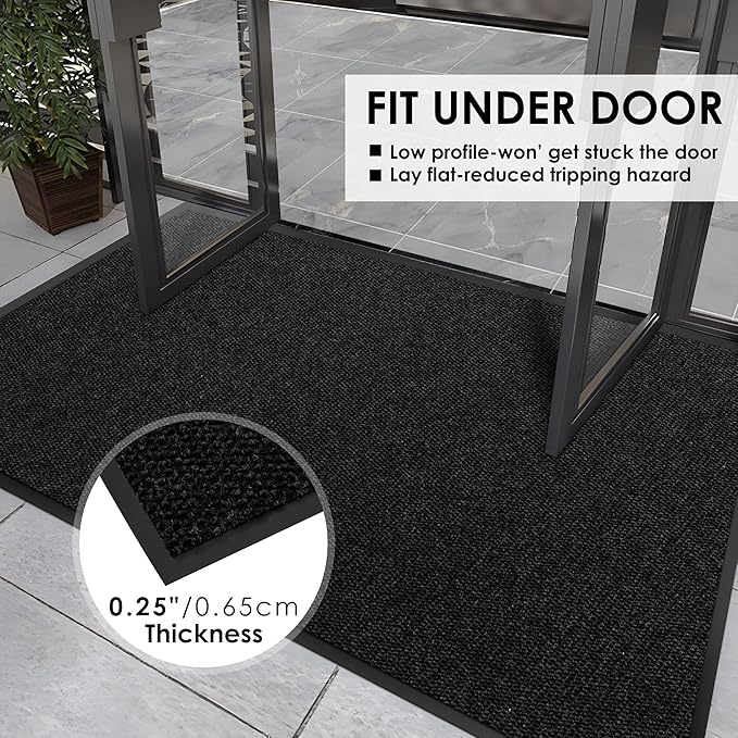 2′ x 50′ Front Door Mat Indoor Outdoor Entrance, Commercial Floor Mat Heavy Duty Dirt Trapper Entryway Doormat, Custom Size Non Slip Rubber Backing Welcome mat, Door Mat for High Traffic Area