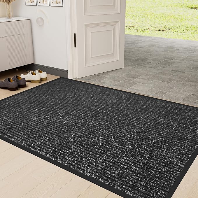 Front Door Mat Indoor Outdoor Entrance, 36" x 48" Dirt Resistant and Absorbent Door Mat, TPR Backing Non-Slip Doormats, Easy to Clean, Low Profile Welcome Floor Mat for Outside Entry