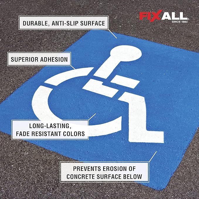 FIXALL Skid Grip Anti-Slip Coating, 1 Gallon, Slate, Exceeds ADA Standards, Ideal for Safety Areas, Slip-Resistant Pavement, Cement & Concrete Paint
