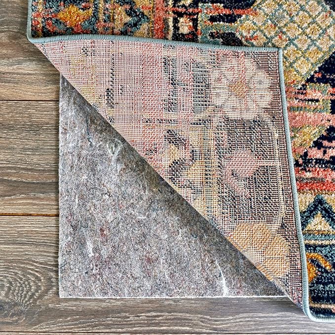 RUGPADUSA - Dual Surface - 8'x11' - 1/8" Thick - Felt + Rubber - Non-Slip Backing Rug Pad - Adds Low-Profile Comfort and Protection