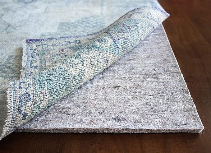 RUGPADUSA - Dual Surface - 8' Square - 3/8" Thick - Felt + Rubber - Enhanced Non-Slip Rug Pad - Adds Comfort and Protection - for Hard Surface Floors