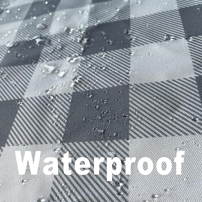 Waterproof Plaid Tablecloth Fabric - Oblong 52x70 Inch Classic Buffalo Tartan Table Cloth for Indoor/Outdoor Use - Washable Tabletop Cover for Dinner, BBQs, and Parties