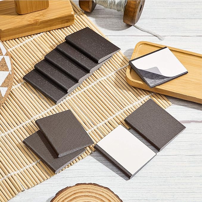 Zonon 32 Pieces Door Corner Seal Weatherstripping Exterior Door Frame Seal Draft Stopper Adhesive Corner Pads for Weather Stripping and Draft Protection (Brown)
