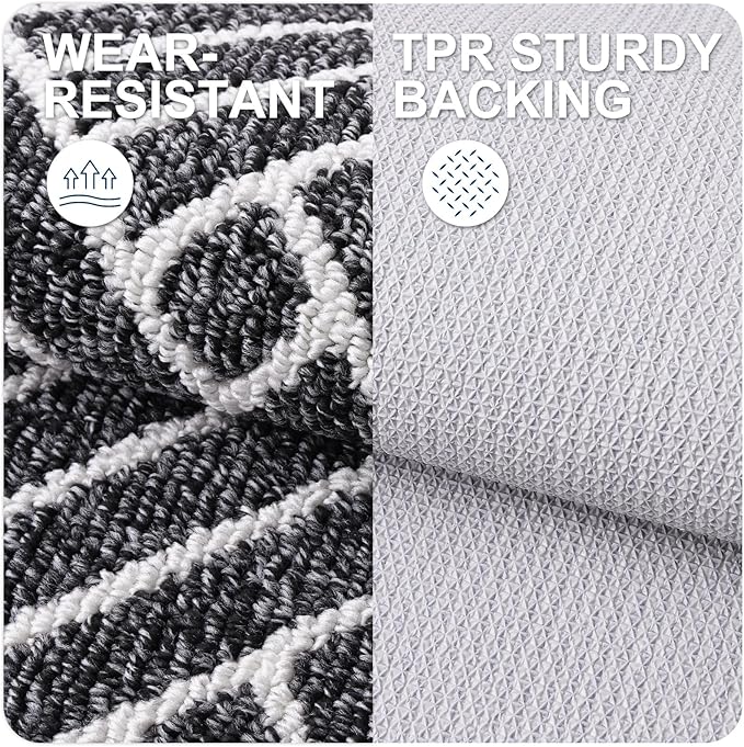 OLANLY Indoor Door Mat, 48x32 Inch, Dirt Resistant and Absorbent, Non-Slip Rubber Backing Floor Mats, Easy Clean Low-Profile Doormat for Entryway, Front Door, and Inside Entrance, Black