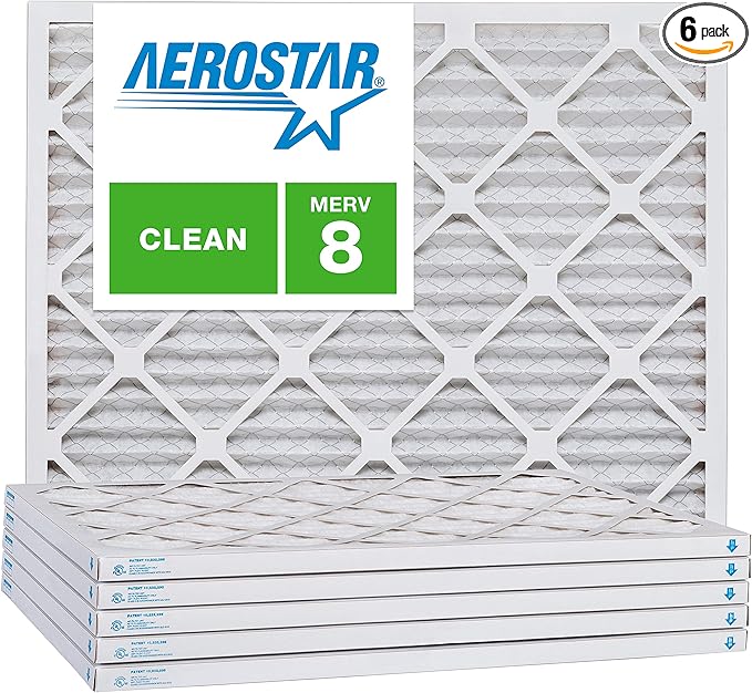 Aerostar Air Filters 16x28x1 MERV 8,Healthier Air For Your Home, 16" x 28" x 3/4", Box of 6