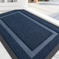 OLANLY Front Door Mat Indoor Outdoor Entrance, Waterproof All-Season, All-Weather Doormat, Sturdy Natural Rubber, Fade Resistant, Low Profile, Easy Clean Patio Porch Entryway Mat, 59x23, Blue