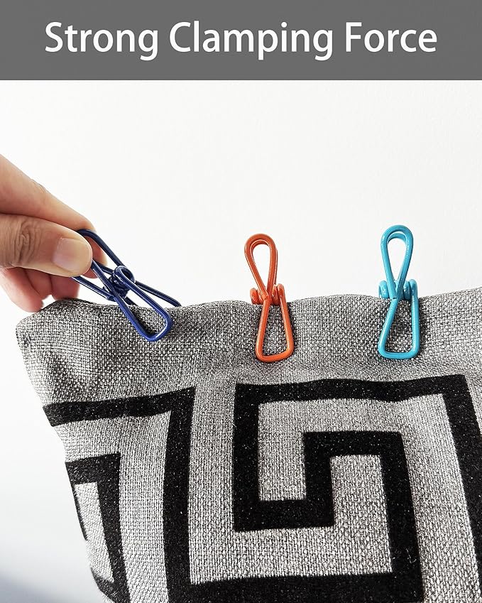 Multipurpose 2 in Chip Bag Clips 10 Pack Metal Clips for Kitchen Food Storage, Laundry Hanging, Bag Chip Bag Sealing - Easy to Use Strong Grip Clips for Home Organizing