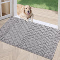 REFETONE Indoor Doormat, Front Back Door Mat 32"x48" Absorbent Rubber Backing Non Slip Door Mats, Low-Profile Resist Dirt Rugs, Machine Washable Door Rug Inside Floor Mat for Entryway, Light Grey