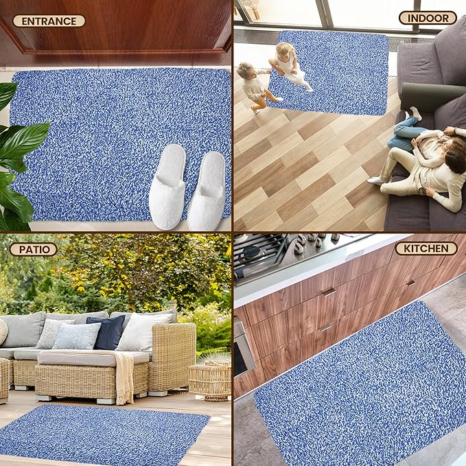 Premium Microfiber Indoor Door Mat – 32"x48" Washable Entry Mat, Non-Slip, Waterproof Backing, Super Absorbent, Low Profile Entryway Doormat for Indoor Entrance