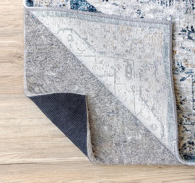 RUGPADUSA - Dual Surface - 9' Round - 3/8" Thick - Felt + Rubber - Enhanced Non-Slip Rug Pad - Adds Comfort and Protection - for Hard Surface Floors